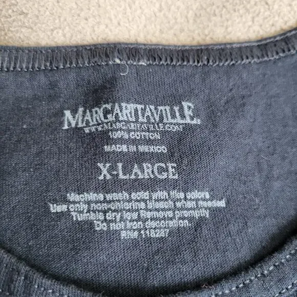 MAGARITAVILLE Shirt Tank Mens Size XL Navy Parrot Tropical Beer Cotton - Picture 6 of 8